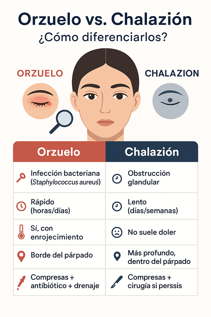 orzuelo vs chalazión – diferencias y características principales
