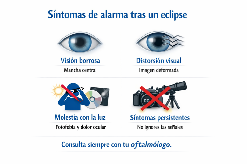 Signos de alarma tras mirar un eclipse