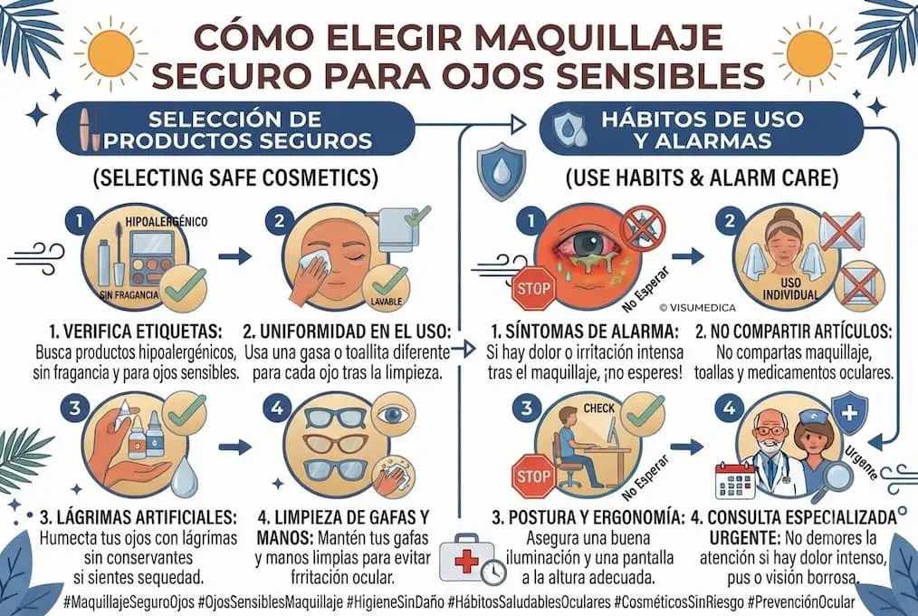 Cómo elegir maquillaje seguro para ojos sensibles | Oftalmoceuta - Centro de Ojos de Ceuta · Dr. Medín filename sep oftalmoceuta