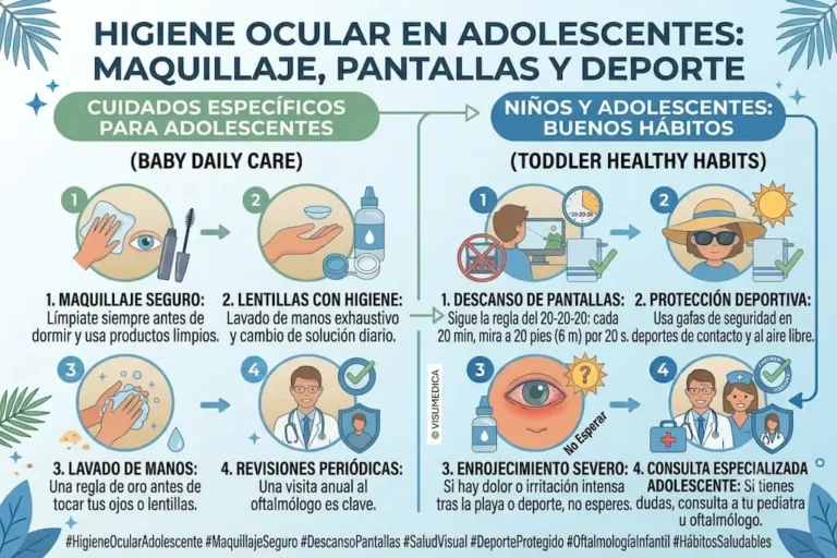 Higiene ocular en adolescentes maquillaje pantallas y deporte