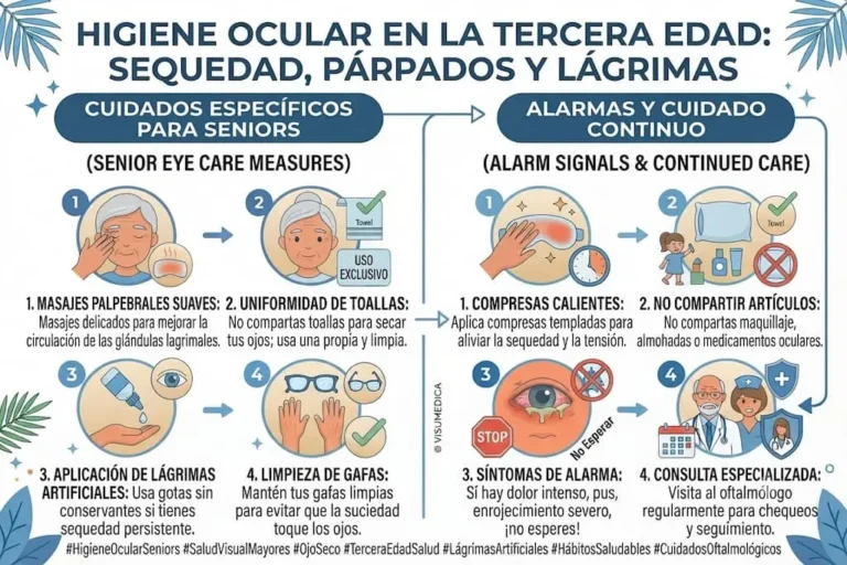 Higiene ocular en la tercera edad sequedad párpados y lágrimas