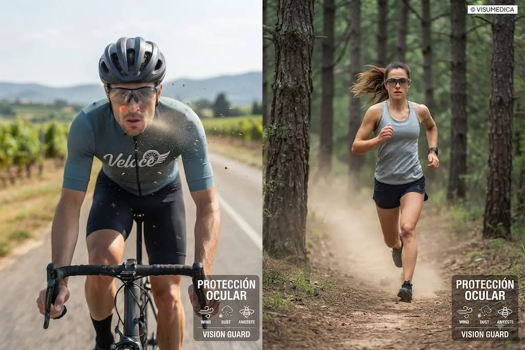 Protección ocular en ciclismo y running viento polvo insecto | Oftalmoceuta - Centro de Ojos de Ceuta · Dr. Medín filename sep oftalmoceuta